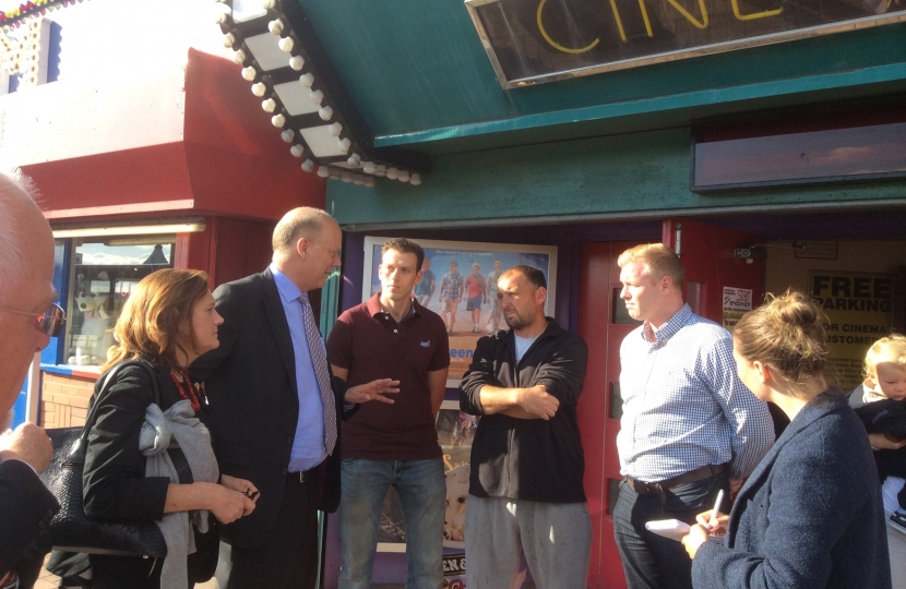 Rebecca introduces the Secretary of State to locals