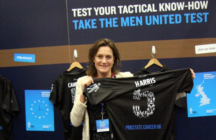 Rebecca displays her Men United football top 