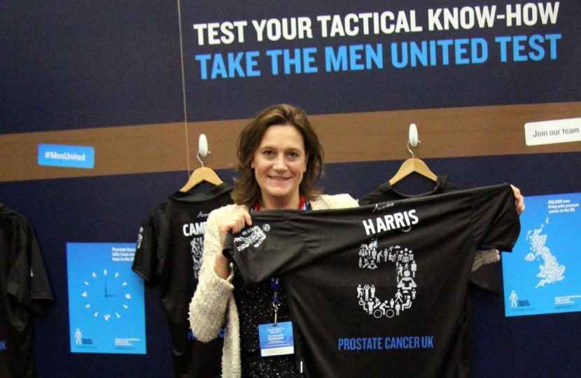 Rebecca displays her Men United football top 