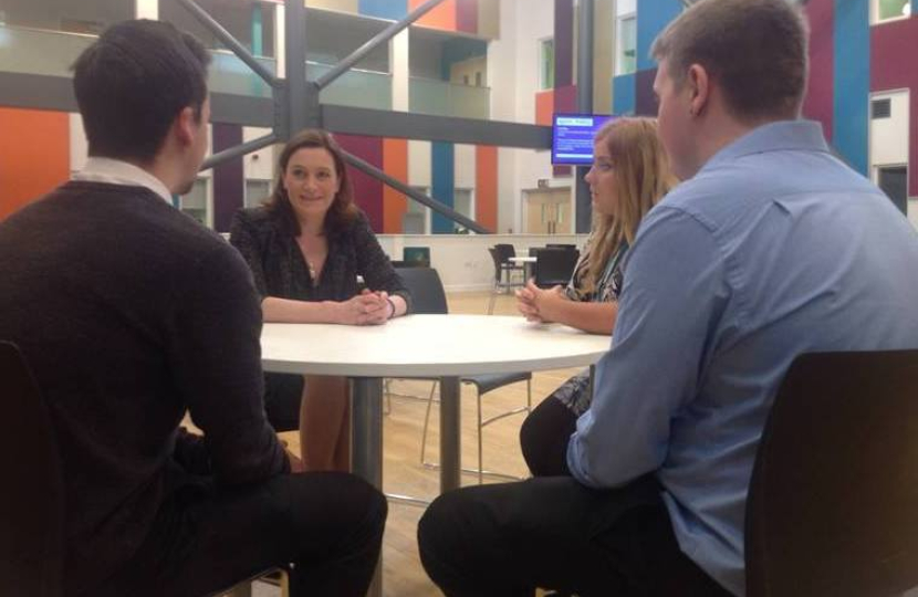 Rebecca with apprentices at Seevic College