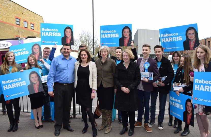 Teresa May & Rebecca Harris & Vicky Ford