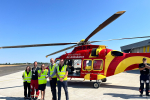 Rebecca with the Air Ambulance