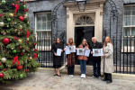 Handing the petition to 10 Downing St