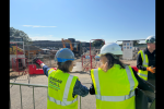Rebecca viewing the project