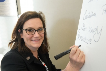 Rebecca Harris signing