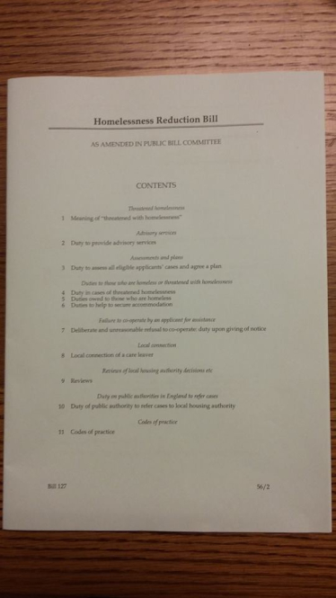 Homelessness bill