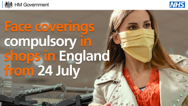 Mandatory face coverings in shops from 24 July