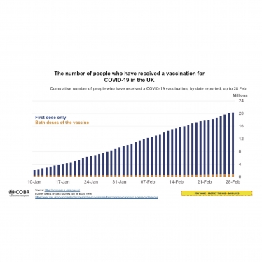 Number of People who have recieved a vaccination for COVID-19 in the UK (up to 28 Feb)