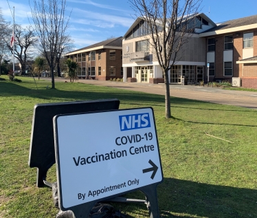 Runnymede Vaccination Centre Sign