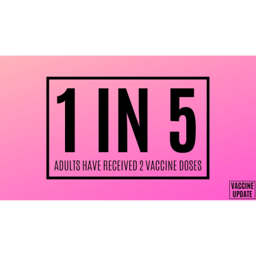 1 in 5 adults have received 2 vaccine doses