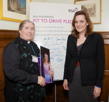 Rebecca Harris with her constituent Revd Brenda Gutberlet