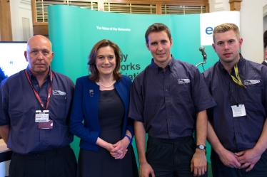 Rebecca Harris MP with staff from UK Power Networks