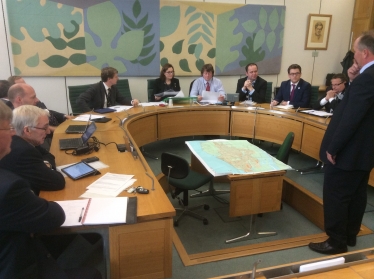 Rebecca chairs a meeting in Westminster