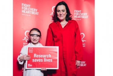 Rebecca joined heart patient Emily Sullivan, 8.