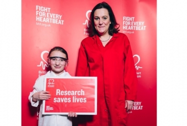 Rebecca joined heart patient Emily Sullivan, 8.