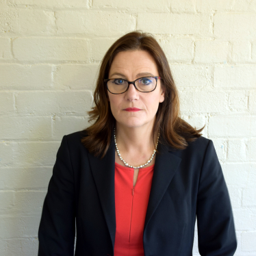 Rebecca looking serious