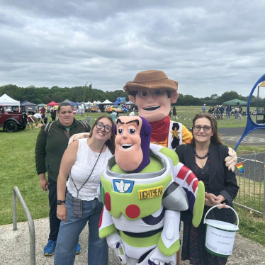 Rebecca with some special guests at the fayre