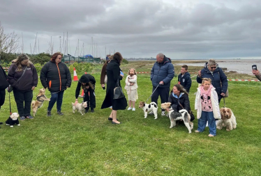 Rebecca judging the dogs