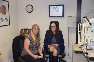 Rebecca with school nurse