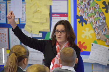 Rebecca speaks to students