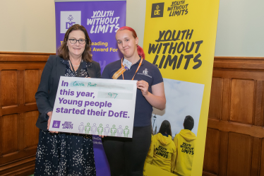 Rebecca celebrating the 97 DofE participants