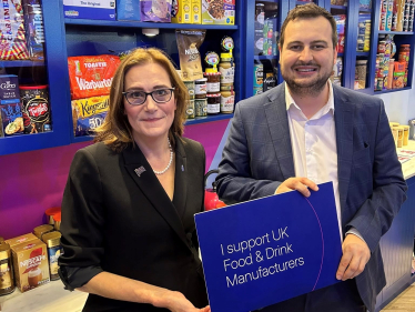 Rebecca Harris MP visiting FDF's stand at Conservative Party Conference 2026