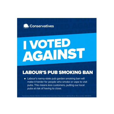 I voted against Labour's pub smoking ban