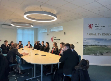 Speaking with King John students