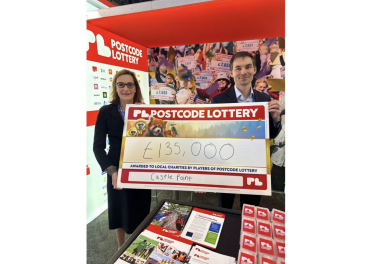 Rebecca Harris MP visiting Postcode Lottery's stand at Conservative Party Conference 2026