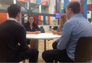 Rebecca with students