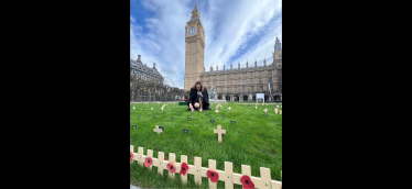 Rebecca laying the cross