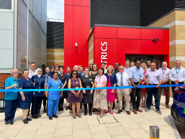 Cutting the ribbon