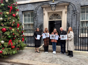Handing the petition to 10 Downing St