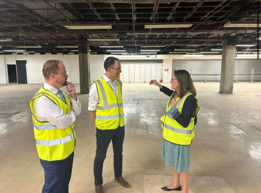 Rebecca on a tour of the site