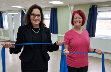 Rebecca takes part in 'Move it or Lose it' exercise class at Runnymede Leisure Centre