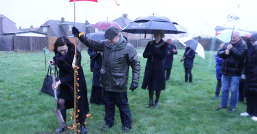 Rebecca attends tree planting to begin building of new park, funded by national Community Ownership Fund