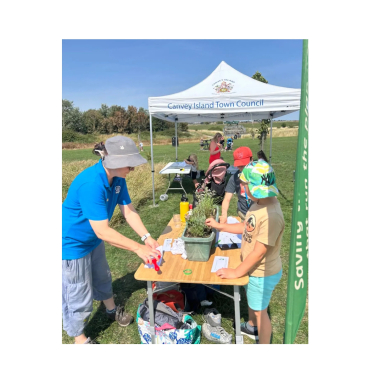Families enjoying the stalls